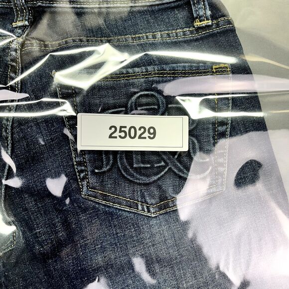 Rock & Republic Jeans Berlin Womens Sz 2 Skinny Denim Logo Pocket Blue Dark Wash - Picture 13 of 13